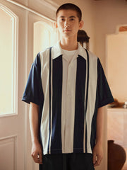 キューバカラー ストライップ アロハシャツ