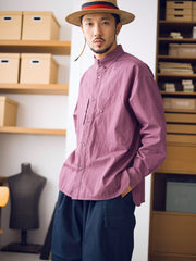 シワ加工 ボタンダウン 長袖シャツ