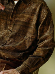 コーデュロイ ウエスタン プリント シャツ