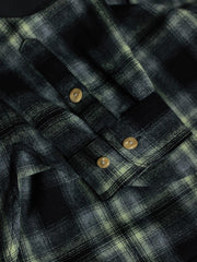 羊毛混 チェック柄シャツ