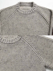 肘パッチ ドロップショルダー セーター