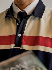 アイビーストライプ ラグビーポロシャツ