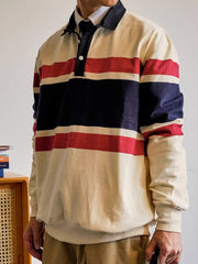 アイビーストライプ ラグビーポロシャツ