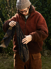 シェルパ フリース グラデーション 立襟ジャケット