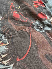 関羽プリント 中綿ジャケット