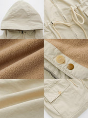 フードつき x ボアベスト  2wayコート