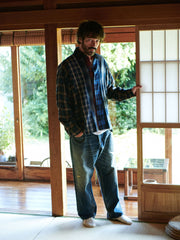 パッチワーク チェック シャツ