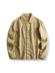 エルボーパッチとタグがアクセントのハイブリッド素材プルオーバースウェット