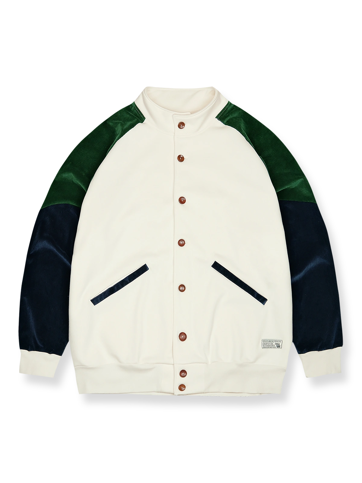  コントラストカラーパッチワークスポーツジャケット