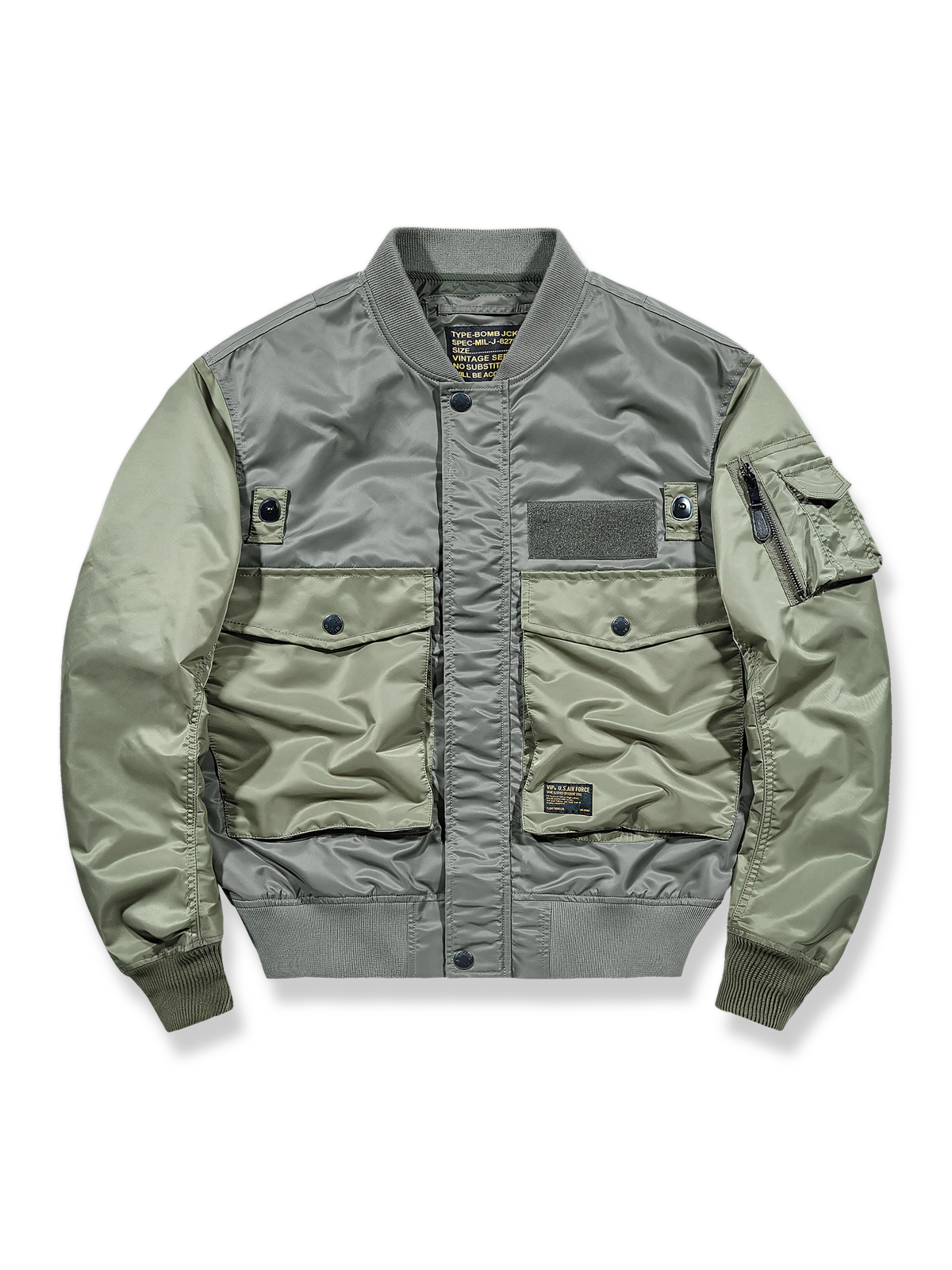 パッチワーク入りMA-1フライトジャケットの製品イメージ