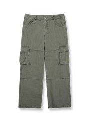 パッチワーク風デザインのマルチポケットカーゴパンツ