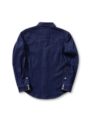 パール調スナップ デニムウエスタンシャツ