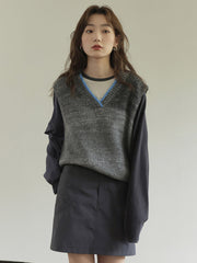 詳細画像: ウエストゴムハイウエストスリムスカートのディテール