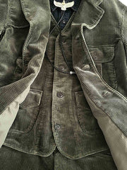 コーデュロイ 多機能ポケットテーラードジャケット