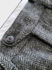 ウール ヘリンボーンスラックス