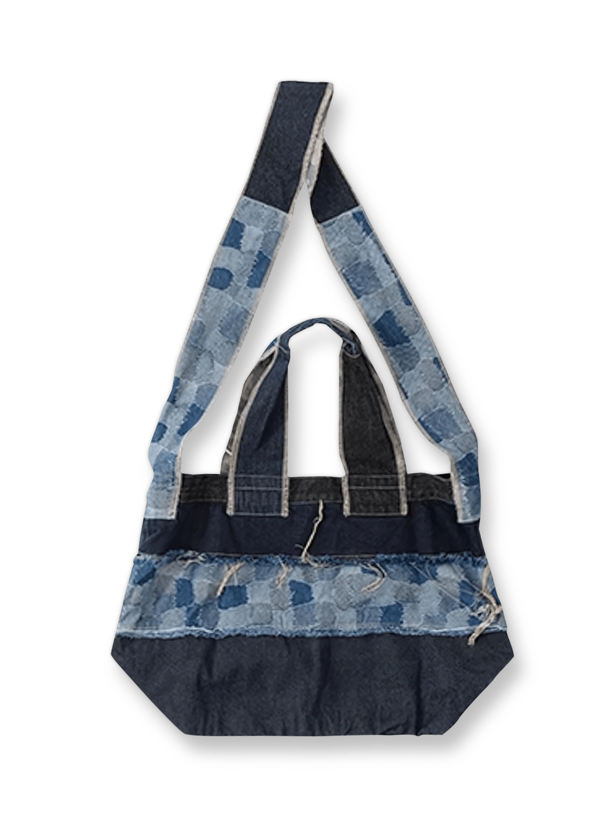  ヴィンテージデニムパッチワークトートバッグ