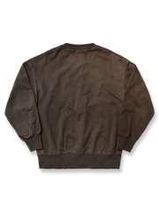 薯莨染め手縫い麻葉刺繍スウェット 全体画像