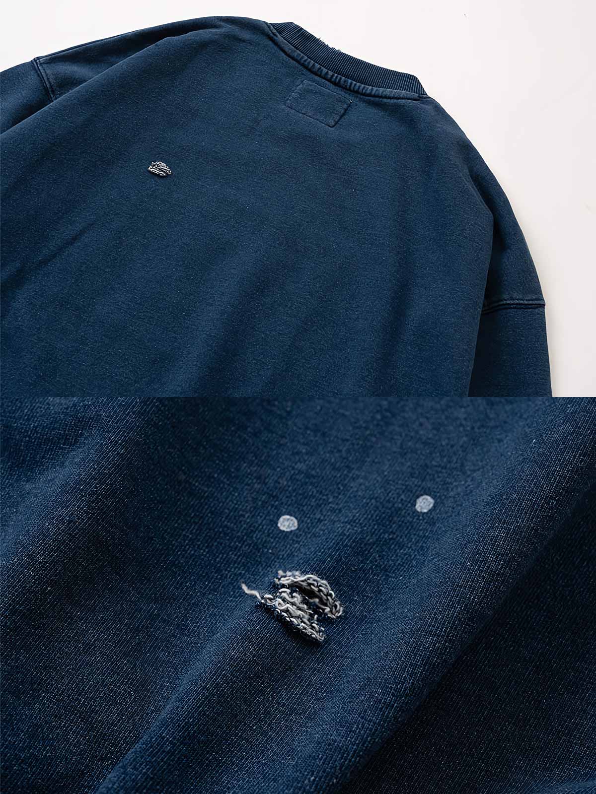 パッチワークデザインとウォッシュ加工 ディテール画像