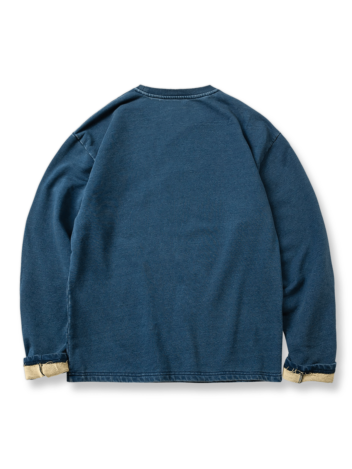 インディゴ染めスマイリーフラワー刺繍スウェットの全体画像