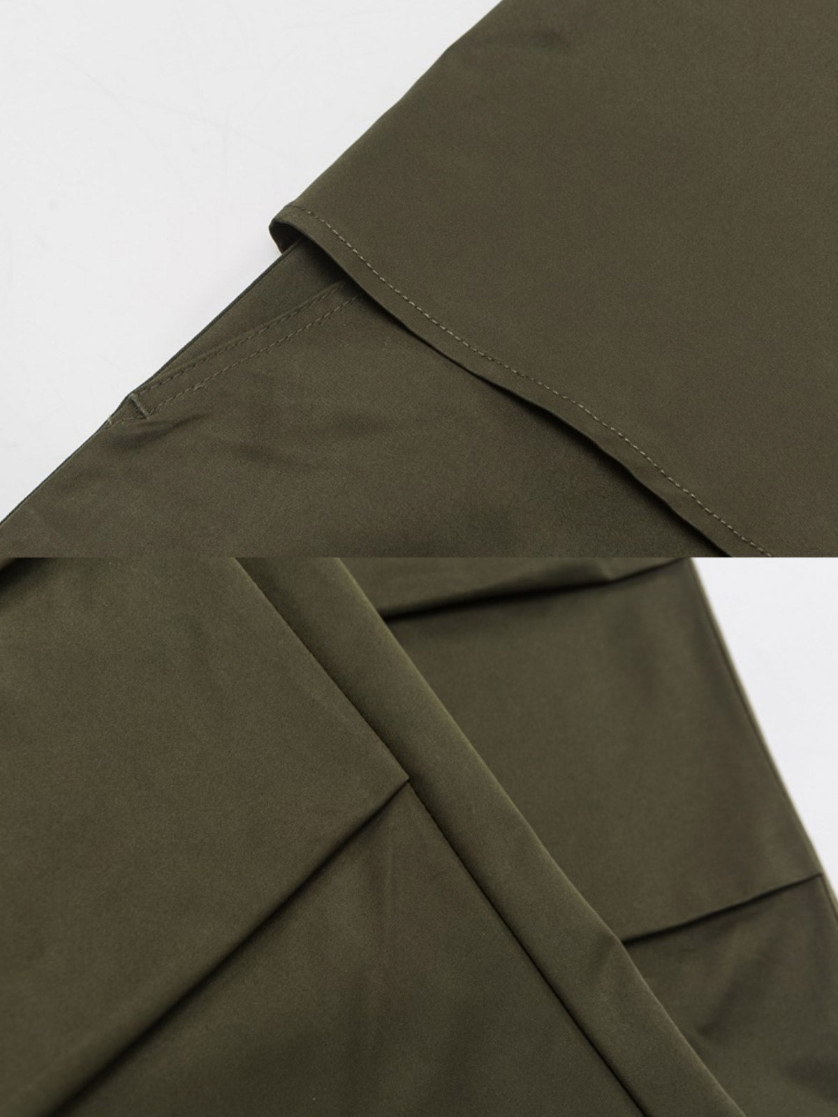 複雑なストライププリントパターンを特徴とするボヘミアン半袖シャツのクローズアップ。