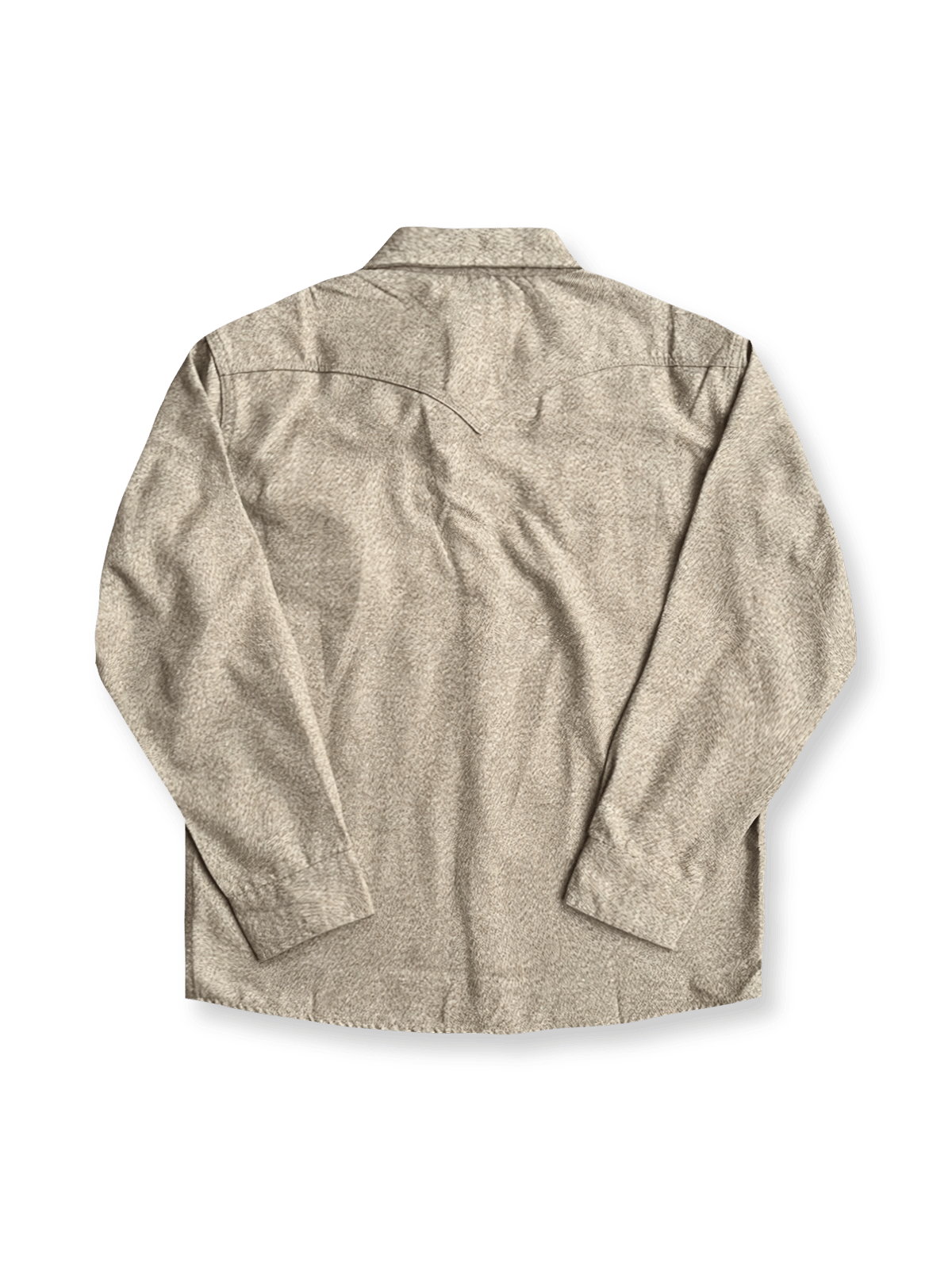 製品画像: ウエスタン風起毛シャツの全体画像、クラシックなウエスタンデザインと100%コットン素材の詳細を表示
詳細画像: ウエスタン風起毛シャツのディテール画像、起毛加工とウエスタンスタイルのデザイン、コットン素材の質感が強調されたクローズアップ