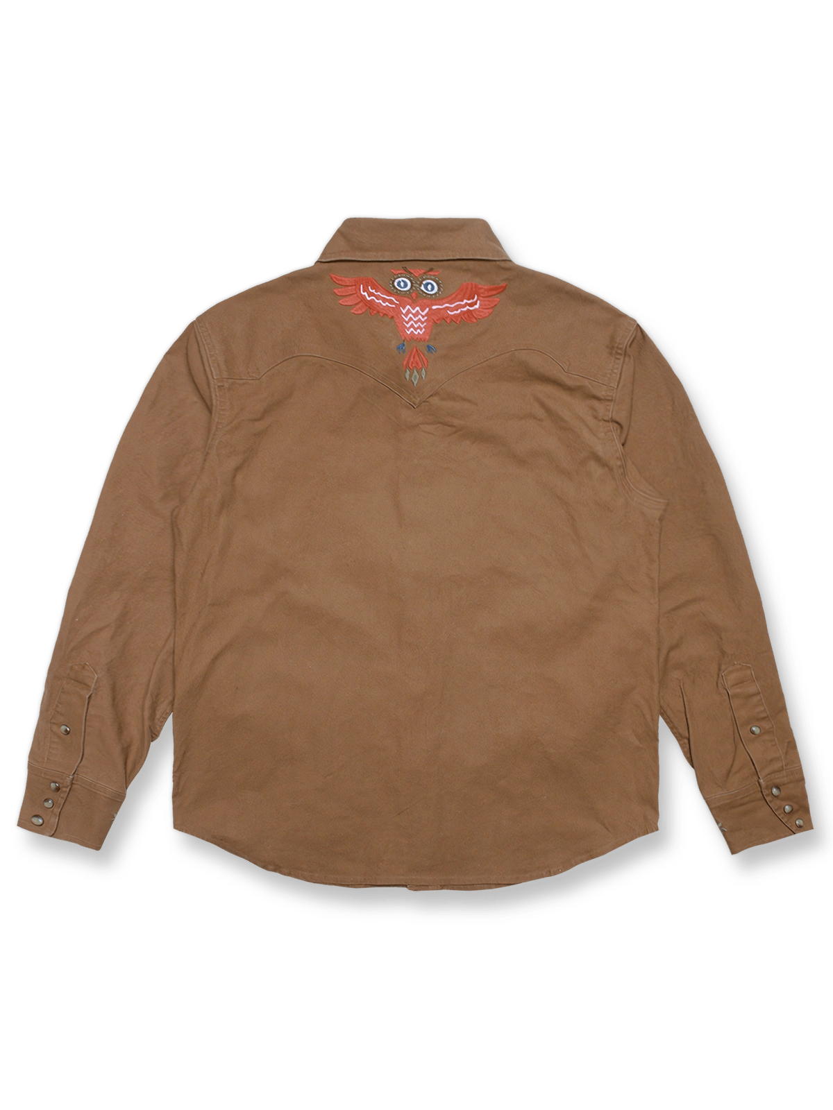 ウエスタン風の全綿デニムシャツ、正面と背面の全体図