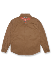 ウエスタン風の全綿デニムシャツ、正面と背面の全体図