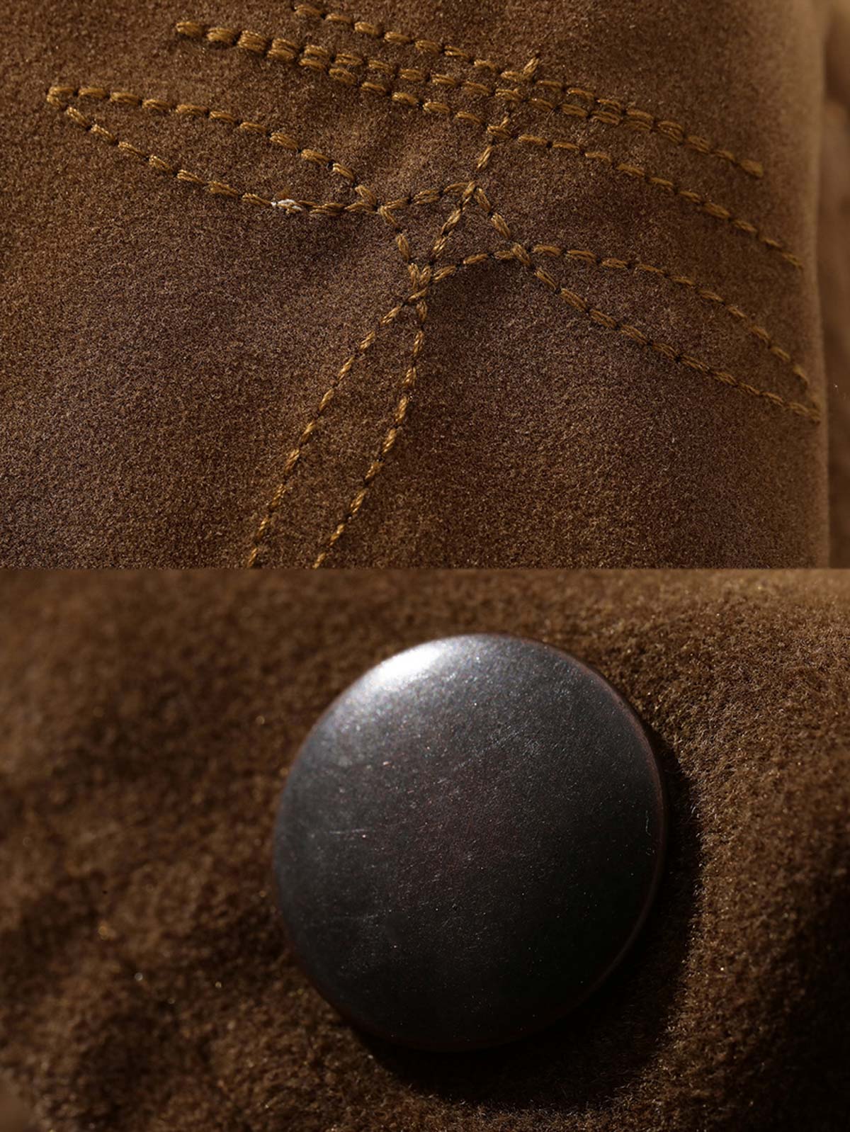 ベストのスエード風素材とコーデュロイのディテール - 秋冬の立体感とファッション性