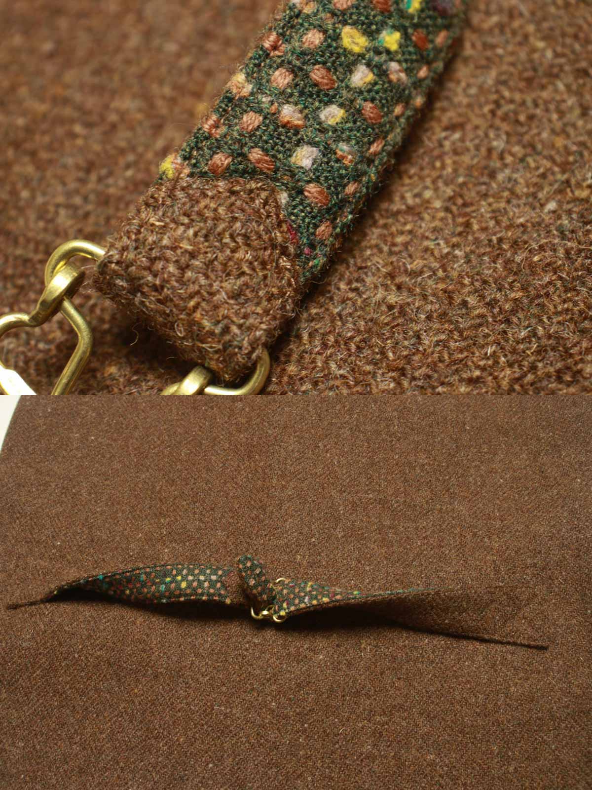  Mallalieus製ツイード生地と内側コットンライニングのディテール