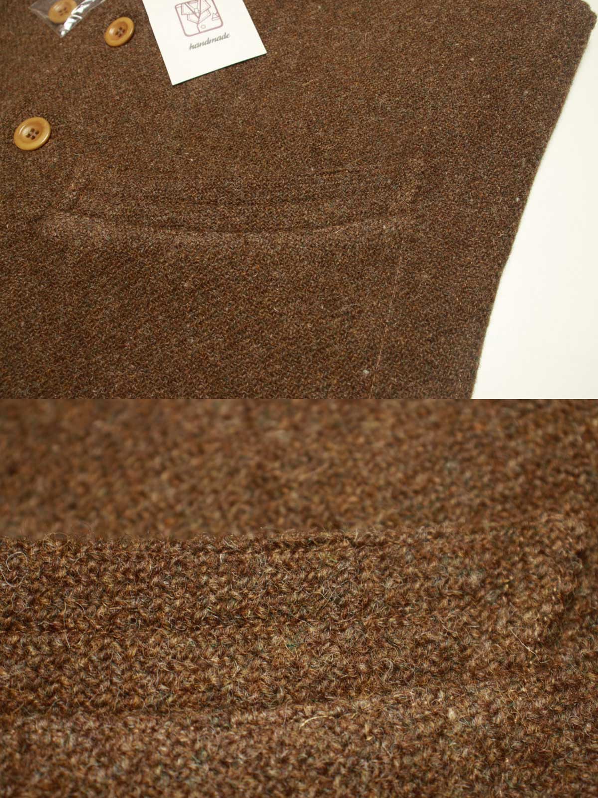  Mallalieus製ツイード生地と内側コットンライニングのディテール