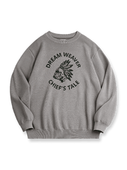 ヴィンテージ風チーフヘッドドレス柄ニットセーターの正面全体画像