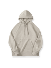 製品画像：カジュアルラグランスリーブフード付きスウェットシャツの正面図