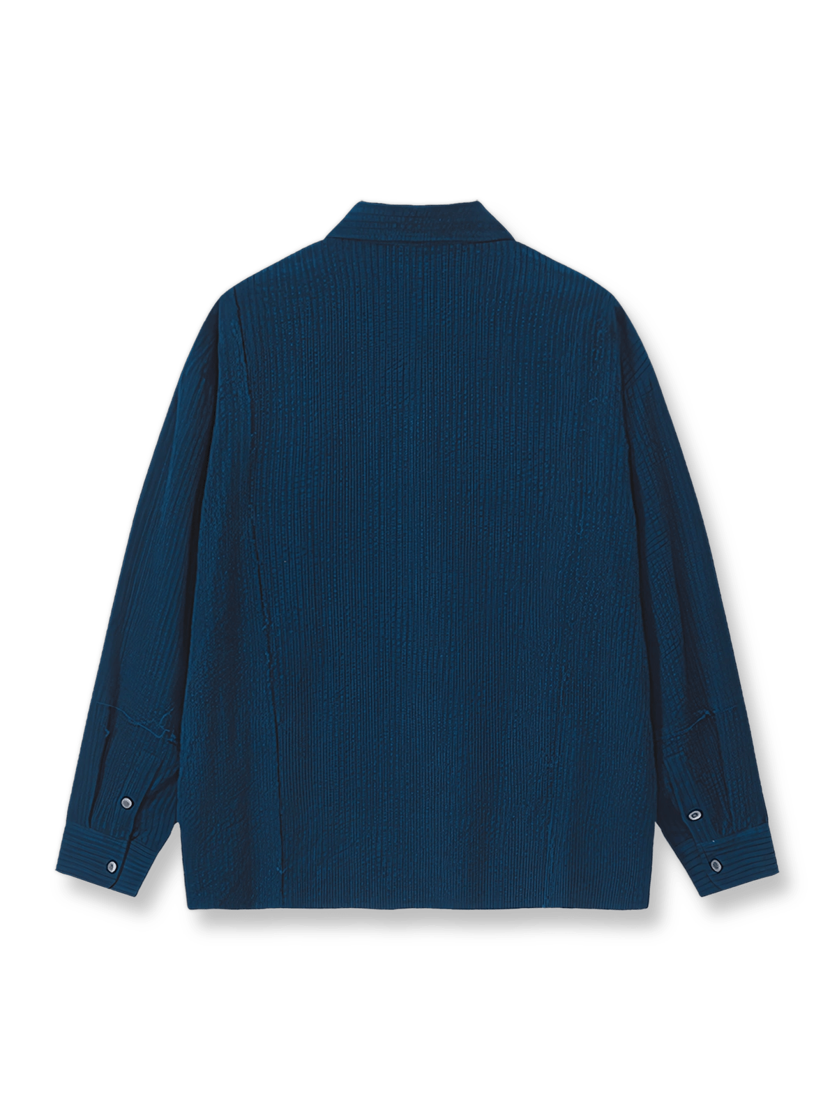 製品画像: ヴィンテージコーデュロイ長袖シャツの正面ビュー
詳細画像: コーデュロイ生地とフリンジデザインのディテール表示