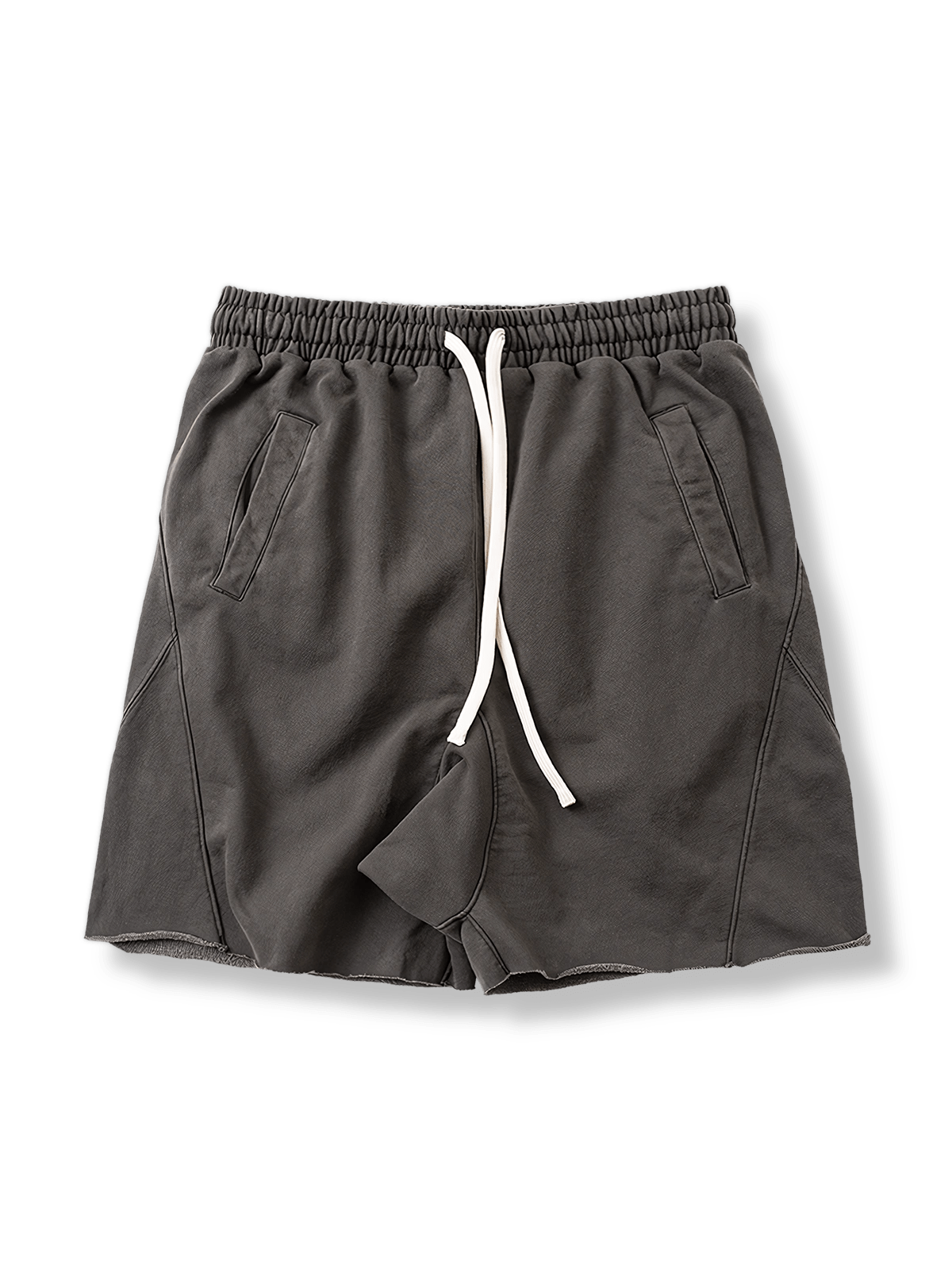 ウォッシュレトロドローストリングパッチワークカジュアルショーツの正面図