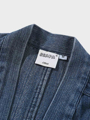 ウォッシュデニム　ポケット付きはんてん