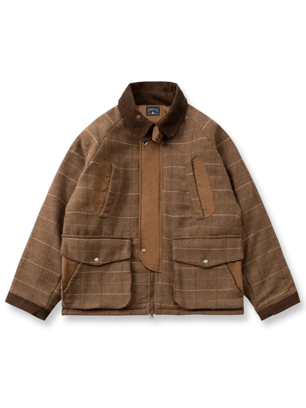 カラーブロックチェック柄ハンティングジャケット