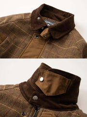 カラーブロックチェック柄ハンティングジャケット