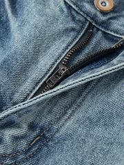 ウォッシュ加工 ストレートデニムパンツ