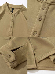 ウォッシュド ヘンリーネックスウェット