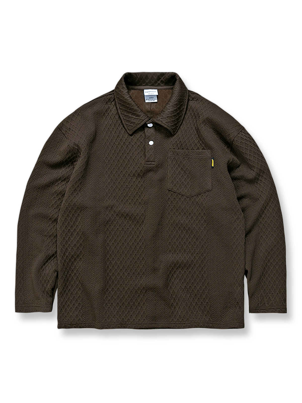 ヴィンテージルーズフィットポロカラージャカードプルオーバー平置き画像