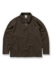 ヴィンテージルーズフィットポロカラージャカードプルオーバー平置き画像