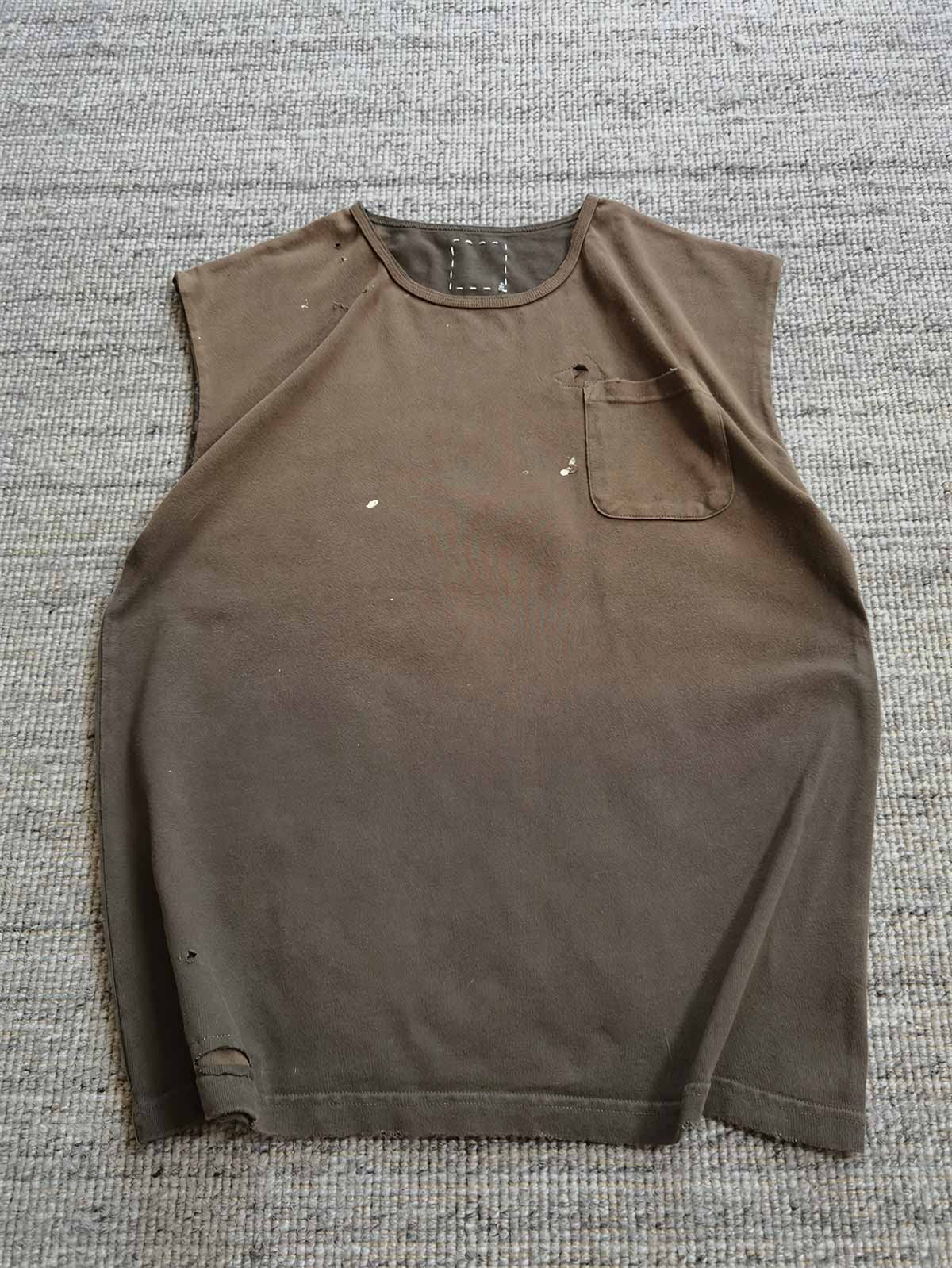 ヴィンテージウォッシュスプラッシュペイントタンクトップのディテール展示図