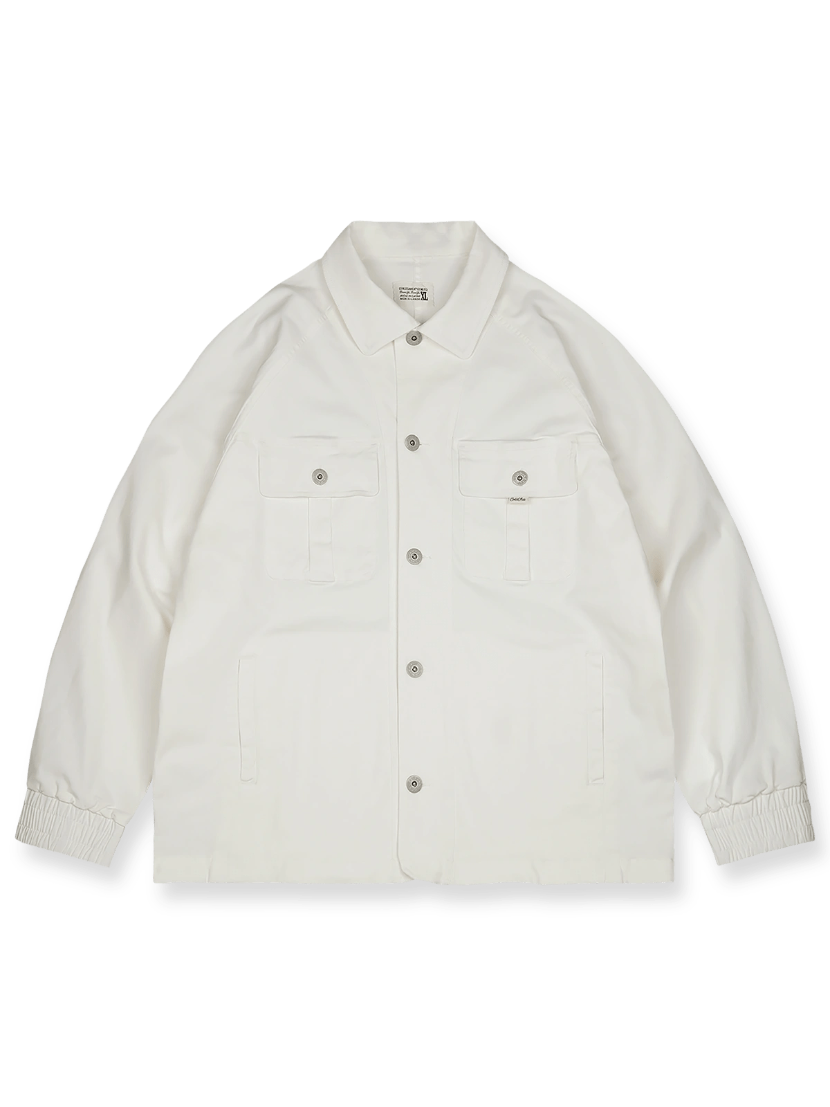 ヴィンテージウォッシュ加工ラグランスリーブワークジャケット全体