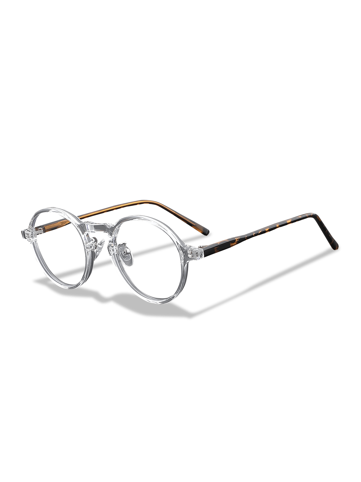 メガネのキーホールブリッジとべっ甲色テンプルの詳細