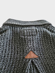 ウォッシュドブラック 脱色デザイン シャツジャケット