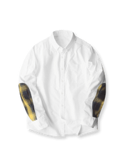 製品画像: エスニック刺繍スリーブのオックスフォードシャツの正面展示