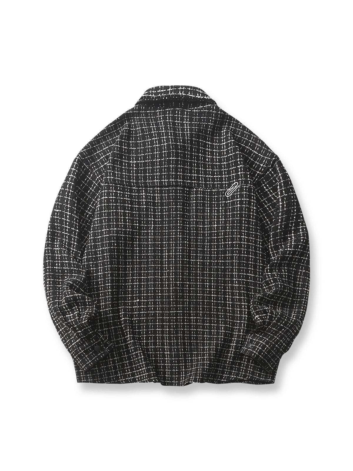 製品画像: 回形ピン刺繍入りチェック柄長袖シャツの画像