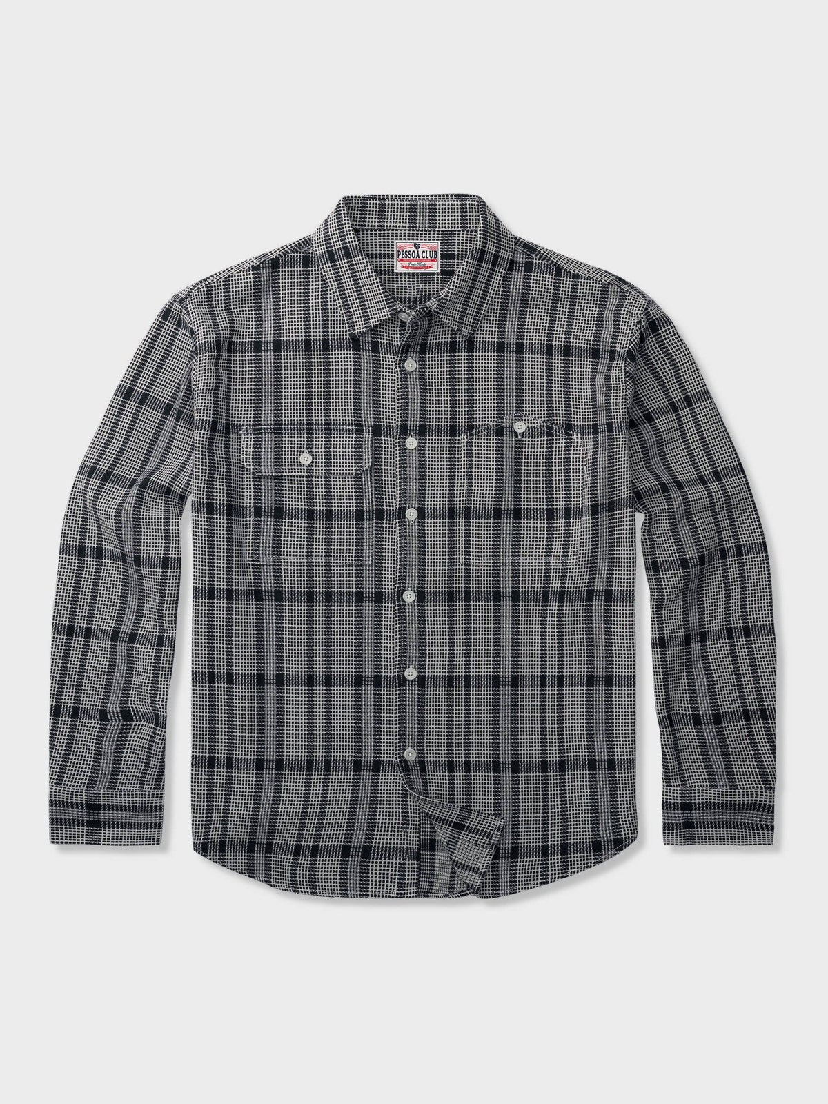 コットン先染めワッフル柄ワークシャツ