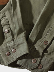 カラーブロックポケット  長袖シャツ