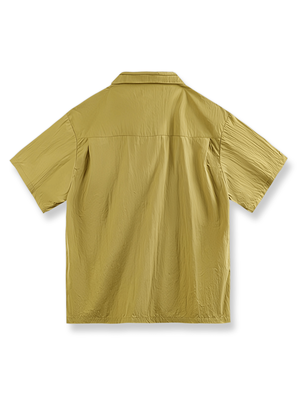 アメリカンヴィンテージシワ感キューバカラー半袖シャツの平置き画像